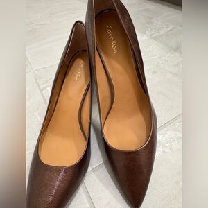 Calvin Klein Gayle Dark Brown Pointed Toe Stiletto Pumps Classic